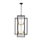 8 Lights Black & Gold Lantern Tiered Chandelier, Industrial Farmhouse Chandelier - No Bulbs Unavailable Platform- Temu