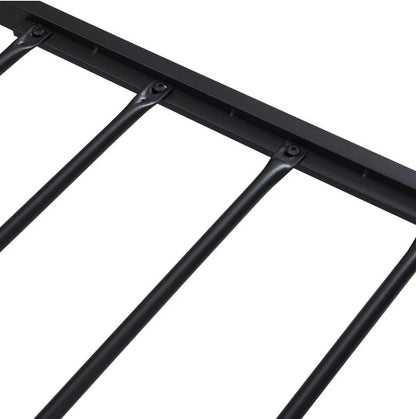 King Size Metal Platform Bed Frame With Wooden Headboard And Footboard With USB LINER