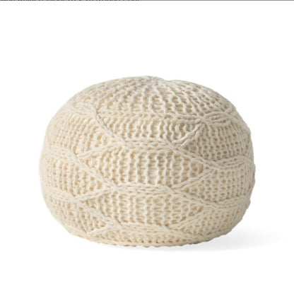 Malibu Knitted Wool 20 X 20 Round Pouf