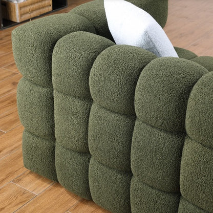 84.3 Length ,35.83 Deepth ,human Body Structure For USA People, Marshmallow Sofa,boucle Sofa ,White Color,3 Seater
