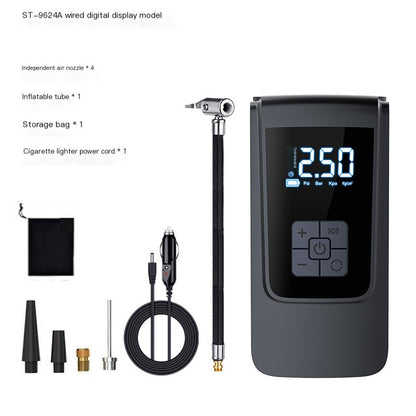New portable car air pump intelligent digital display air pump bicycle tire basketball electric air pump cylinder