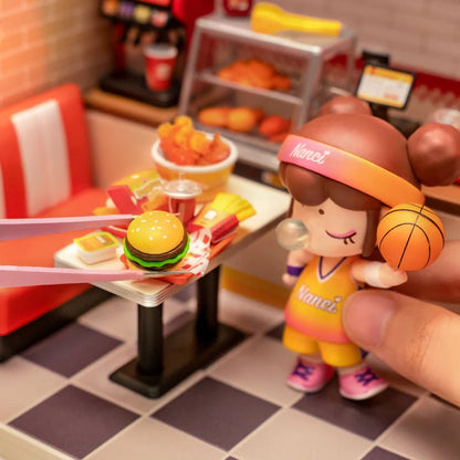 Rolife Yum Yum Burgers DIY Plastic Miniature House, Only Supports TK And Independent Website Platforms