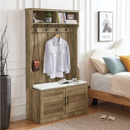 Shoe Rack Coat Rack Wooden Multi-purpose Shelf