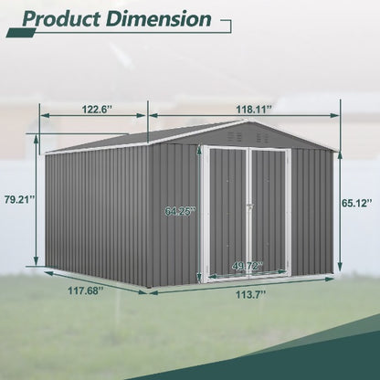 Steel Garden Shed With Double Lockable Door