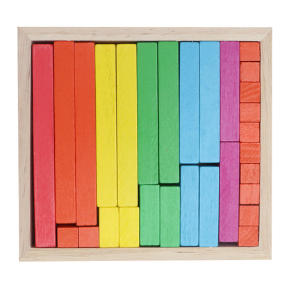 Wooden Counting Sticks Colorful Cuisenaire Rods Individual Kit for Children Counting Homeschool Supplies