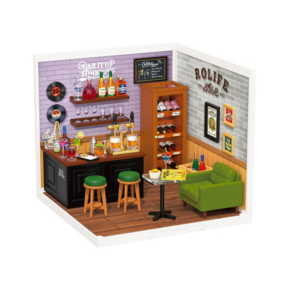 Rolife Leisurely Cheers Bar DIY Plastic Miniature House, Only Supports TK And Independent Website Platforms