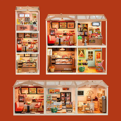 Rolife Yum Yum Burgers DIY Plastic Miniature House, Only Supports TK And Independent Website Platforms