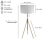 Adjustable Tripod Floor With KD Lampshade
