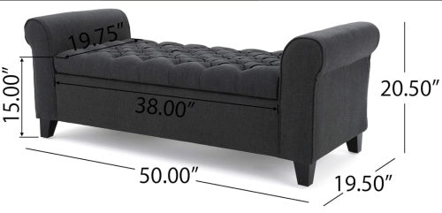 HAYES ARMED STORAGE BENCH