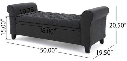 HAYES ARMED STORAGE BENCH