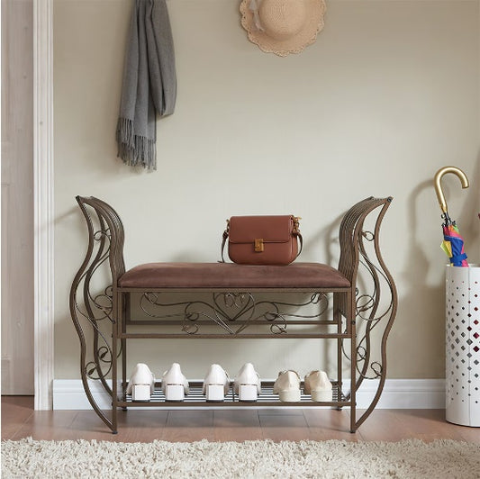 Multifunctional Upholstered Shoe Rack Bench