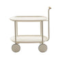 Movable Small Pushcart Inimalist Style Coffee Table Storage Cart Double-layer Modern Sofa Side Bedroom Leisure