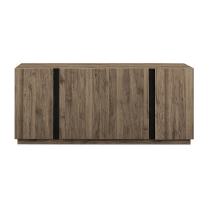 Mid-Century Modern 3-Drawer Low TV Stand For TVs Up To - Slate Grey