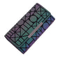 Tri-Fold Luminous Rhombic Wallet New Simple Long Wallet Retro Small Card Bag Women's Clutch