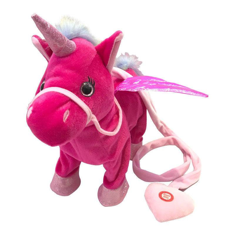 Funny Toys  Electric Walking Unicorn Plush Toy Stuffed Animal Horse Music Doll For Children Christmas Gifts